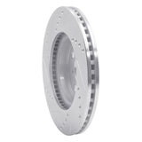 Dynamic Friction 2006-2019 Scion IQ Front Right Drilled & Slotted Silver Brake Rotor by Dynamic Friction Company 631-76078R