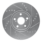 Dynamic Friction 2008-2019 Pontiac Vibe Front Left Drilled & Slotted Silver Brake Rotor by Dynamic Friction Company 631-76081L