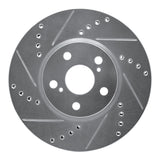 Dynamic Friction 2008-2019 Pontiac Vibe Front Left Drilled & Slotted Silver Brake Rotor by Dynamic Friction Company 631-76081L