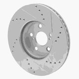 Dynamic Friction 2008-2019 Pontiac Vibe Front Left Drilled & Slotted Silver Brake Rotor by Dynamic Friction Company 631-76081L