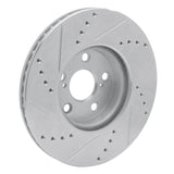 Dynamic Friction 2008-2019 Pontiac Vibe Front Right Drilled & Slotted Silver Brake Rotor by Dynamic Friction Company 631-76081R