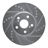 Dynamic Friction 2008-2019 Pontiac Vibe Front Right Drilled & Slotted Silver Brake Rotor by Dynamic Friction Company 631-76081R