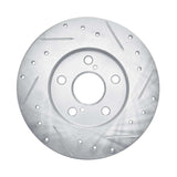 Dynamic Friction 2008-2018 Pontiac Vibe Rear Left Drilled & Slotted Silver Brake Rotor by Dynamic Friction Company 631-76082L