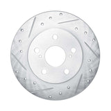 Dynamic Friction 2008-2018 Pontiac Vibe Rear Left Drilled & Slotted Silver Brake Rotor by Dynamic Friction Company 631-76082L