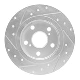 Dynamic Friction 2008-2018 Pontiac Vibe Rear Right Drilled & Slotted Silver Brake Rotor by Dynamic Friction Company 631-76082R