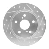 Dynamic Friction 2008-2018 Pontiac Vibe Rear Right Drilled & Slotted Silver Brake Rotor by Dynamic Friction Company 631-76082R