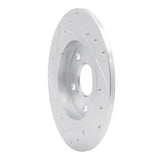 Dynamic Friction 2008-2018 Pontiac Vibe Rear Right Drilled & Slotted Silver Brake Rotor by Dynamic Friction Company 631-76082R