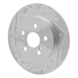 Dynamic Friction 2009-2024 Lexus CT200H Rear Left Drilled & Slotted Silver Brake Rotor by Dynamic Friction Company 631-76083L