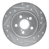 Dynamic Friction 2009-2024 Lexus CT200H Rear Left Drilled & Slotted Silver Brake Rotor by Dynamic Friction Company 631-76083L