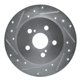 Dynamic Friction 2009-2024 Lexus CT200H Rear Left Drilled & Slotted Silver Brake Rotor by Dynamic Friction Company 631-76083L