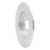 Dynamic Friction 2009-2024 Lexus CT200H Rear Right Drilled & Slotted Silver Brake Rotor by Dynamic Friction Company 631-76083R