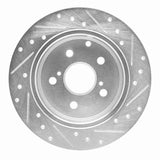 Dynamic Friction 2009-2013 Pontiac Vibe Rear Left Drilled & Slotted Silver Brake Rotor by Dynamic Friction Company 631-76084L
