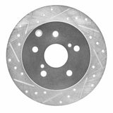 Dynamic Friction 2009-2013 Pontiac Vibe Rear Left Drilled & Slotted Silver Brake Rotor by Dynamic Friction Company 631-76084L