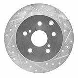Dynamic Friction 2009-2013 Pontiac Vibe Rear Right Drilled & Slotted Silver Brake Rotor by Dynamic Friction Company 631-76084R