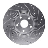 Dynamic Friction 2009-2015 Toyota Venza Front Left Drilled & Slotted Silver Brake Rotor by Dynamic Friction Company 631-76085L
