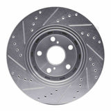 Dynamic Friction 2009-2015 Toyota Venza Front Right Drilled & Slotted Silver Brake Rotor by Dynamic Friction Company 631-76085R