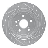 Dynamic Friction 2009-2015 Toyota Venza Rear Left Drilled & Slotted Silver Brake Rotor by Dynamic Friction Company 631-76086L