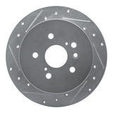 Dynamic Friction 2009-2015 Toyota Venza Rear Left Drilled & Slotted Silver Brake Rotor by Dynamic Friction Company 631-76086L