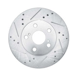 Dynamic Friction 2010-2017 Lexus CT200H Front Left Drilled & Slotted Silver Brake Rotor by Dynamic Friction Company 631-76087L