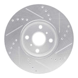 Dynamic Friction 2012-2018 Toyota Yaris (USA/Canada) Front Left Drilled & Slotted Silver Brake Rotor by Dynamic Friction Company 631-76088L