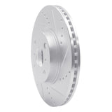 Dynamic Friction 2012-2018 Toyota Yaris (USA/Canada) Front Right Drilled & Slotted Silver Brake Rotor by Dynamic Friction Company 631-76088R
