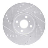 Dynamic Friction 2012-2018 Toyota Yaris (USA/Canada) Front Right Drilled & Slotted Silver Brake Rotor by Dynamic Friction Company 631-76088R
