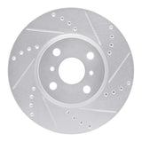 Dynamic Friction 2012-2018 Toyota Yaris (USA/Canada) Front Right Drilled & Slotted Silver Brake Rotor by Dynamic Friction Company 631-76088R