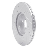 Dynamic Friction 2012-2018 Toyota Yaris (USA/Canada) Front Right Drilled & Slotted Silver Brake Rotor by Dynamic Friction Company 631-76088R