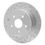 Dynamic Friction 2012-2020 Toyota Prius V Rear Left Drilled & Slotted Silver Brake Rotor by Dynamic Friction Company 631-76089L