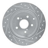 Dynamic Friction 2012-2020 Toyota Prius V Rear Left Drilled & Slotted Silver Brake Rotor by Dynamic Friction Company 631-76089L