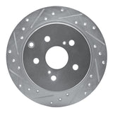 Dynamic Friction 2012-2020 Toyota Prius V Rear Left Drilled & Slotted Silver Brake Rotor by Dynamic Friction Company 631-76089L