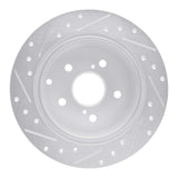 Dynamic Friction 2012-2020 Toyota Mirai Rear Right Drilled & Slotted Silver Brake Rotor by Dynamic Friction Company 631-76089R