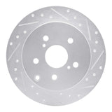 Dynamic Friction 2012-2020 Toyota Mirai Rear Right Drilled & Slotted Silver Brake Rotor by Dynamic Friction Company 631-76089R