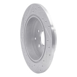 Dynamic Friction 2012-2020 Toyota Mirai Rear Right Drilled & Slotted Silver Brake Rotor by Dynamic Friction Company 631-76089R