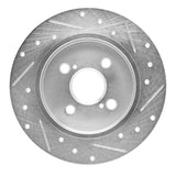 Dynamic Friction 2012-2018 Toyota Yaris (USA/Canada) Rear Left Drilled & Slotted Silver Brake Rotor by Dynamic Friction Company 631-76090L