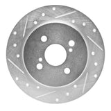 Dynamic Friction 2012-2018 Toyota Yaris (USA/Canada) Rear Left Drilled & Slotted Silver Brake Rotor by Dynamic Friction Company 631-76090L