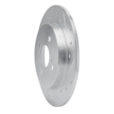 Dynamic Friction 2012-2018 Toyota Yaris (USA/Canada) Rear Right Drilled & Slotted Silver Brake Rotor by Dynamic Friction Company 631-76090R
