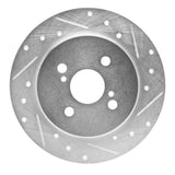Dynamic Friction 2012-2018 Toyota Yaris (USA/Canada) Rear Right Drilled & Slotted Silver Brake Rotor by Dynamic Friction Company 631-76090R
