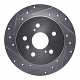 Dynamic Friction 2012-2018 Lexus ES350 Rear Left Drilled & Slotted Silver Brake Rotor by Dynamic Friction Company 631-76091L