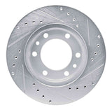 R1 Concepts 81-89 Toyota Land Cruiser Front Left Drilled & Slotted Silver Brake Rotor
