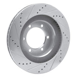 Dynamic Friction 2003-2009 Lexus GX470 Front Right Drilled & Slotted Silver Brake Rotor by Dynamic Friction Company 631-76126R