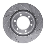 Dynamic Friction 2003-2023 Toyota Hilux (Mexico) Front Left Drilled & Slotted Silver Brake Rotor by Dynamic Friction Company 631-76128L