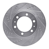 Dynamic Friction 2003-2023 Toyota Hilux (Mexico) Front Left Drilled & Slotted Silver Brake Rotor by Dynamic Friction Company 631-76128L