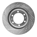 Dynamic Friction 2005-2023 Toyota Tacoma Front Right Drilled &amp; Slotted Silver Brake Rotor by Dynamic Friction Company 631-76128R