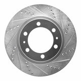 Dynamic Friction 2005-2023 Toyota Tacoma Front Right Drilled &amp; Slotted Silver Brake Rotor by Dynamic Friction Company 631-76128R
