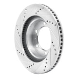 Dynamic Friction 2005-2023 Toyota Tacoma Front Right Drilled &amp; Slotted Silver Brake Rotor by Dynamic Friction Company 631-76128R