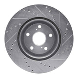 Dynamic Friction 2004-2009 Lexus RX350 Front Left Drilled & Slotted Silver Brake Rotor by Dynamic Friction Company 631-76129L
