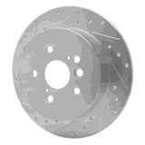 Dynamic Friction 2004-2005 Toyota RAV4 Rear Left Drilled & Slotted Silver Brake Rotor by Dynamic Friction Company 631-76132L