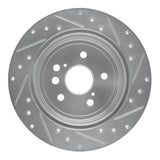 Dynamic Friction 2004-2005 Toyota RAV4 Rear Left Drilled & Slotted Silver Brake Rotor by Dynamic Friction Company 631-76132L