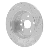 Dynamic Friction 2004-2005 Toyota RAV4 Rear Left Drilled & Slotted Silver Brake Rotor by Dynamic Friction Company 631-76132L